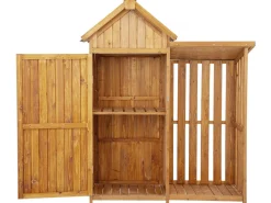 Armoire de jardin en bois avec range-bûches 