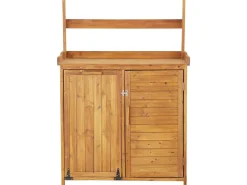 Armoire de jardin en bois avec poubelle intégrée 