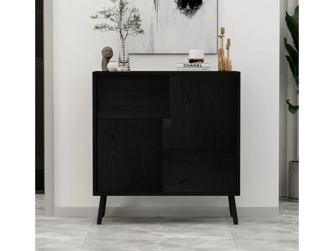 Armoire multifonction en bois "Darien" - 76.5 x 35 x 79.5 cm - Bois Noir