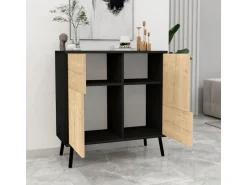 Armoire multifonction en bois "Darien" - 76.5 x 35 x 79.5 cm - Bois Noir