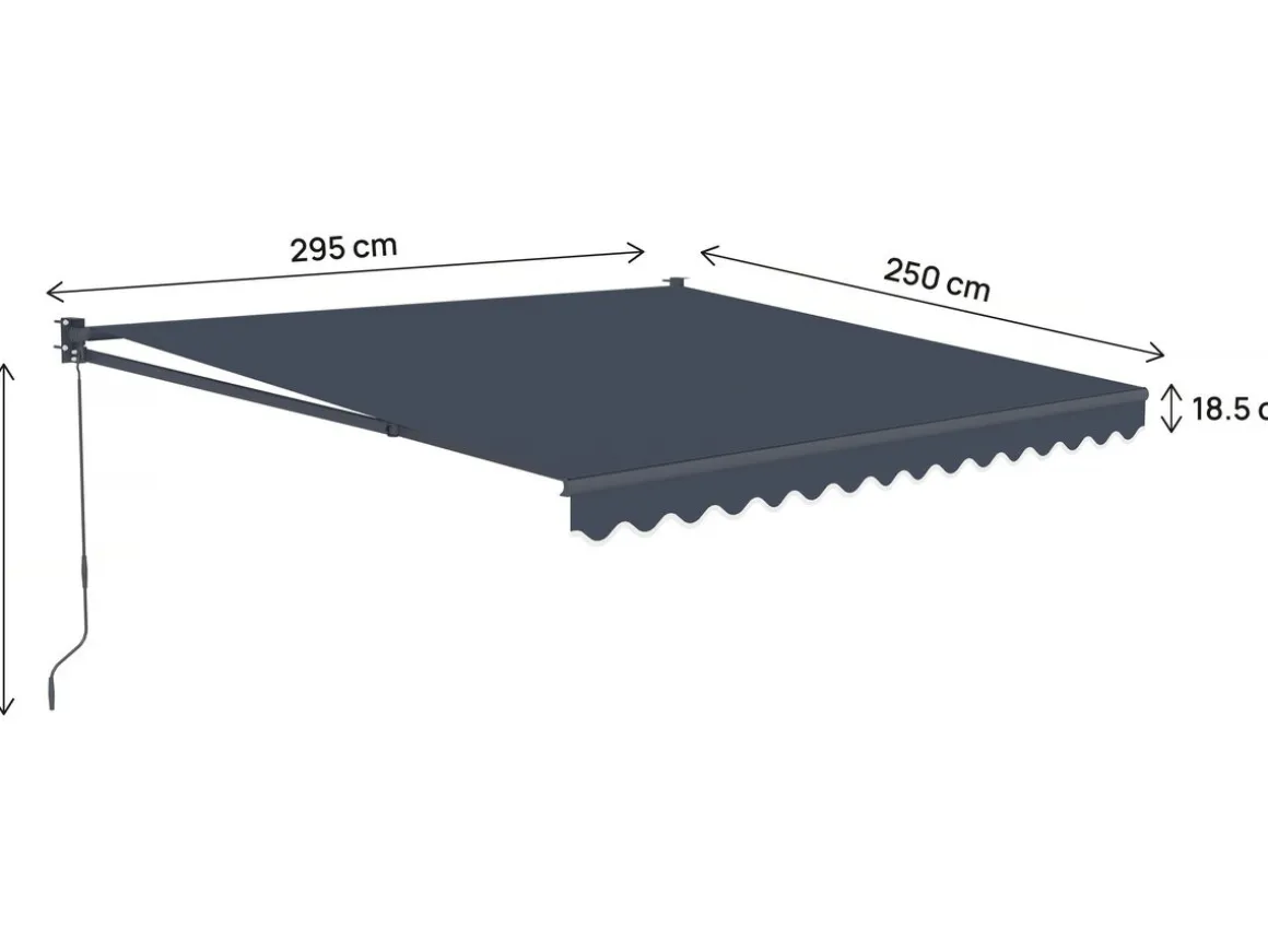 Auvent store banne rétractable en aluminium 2,5 x 3 m "Ombra 3" - Gris anthracite