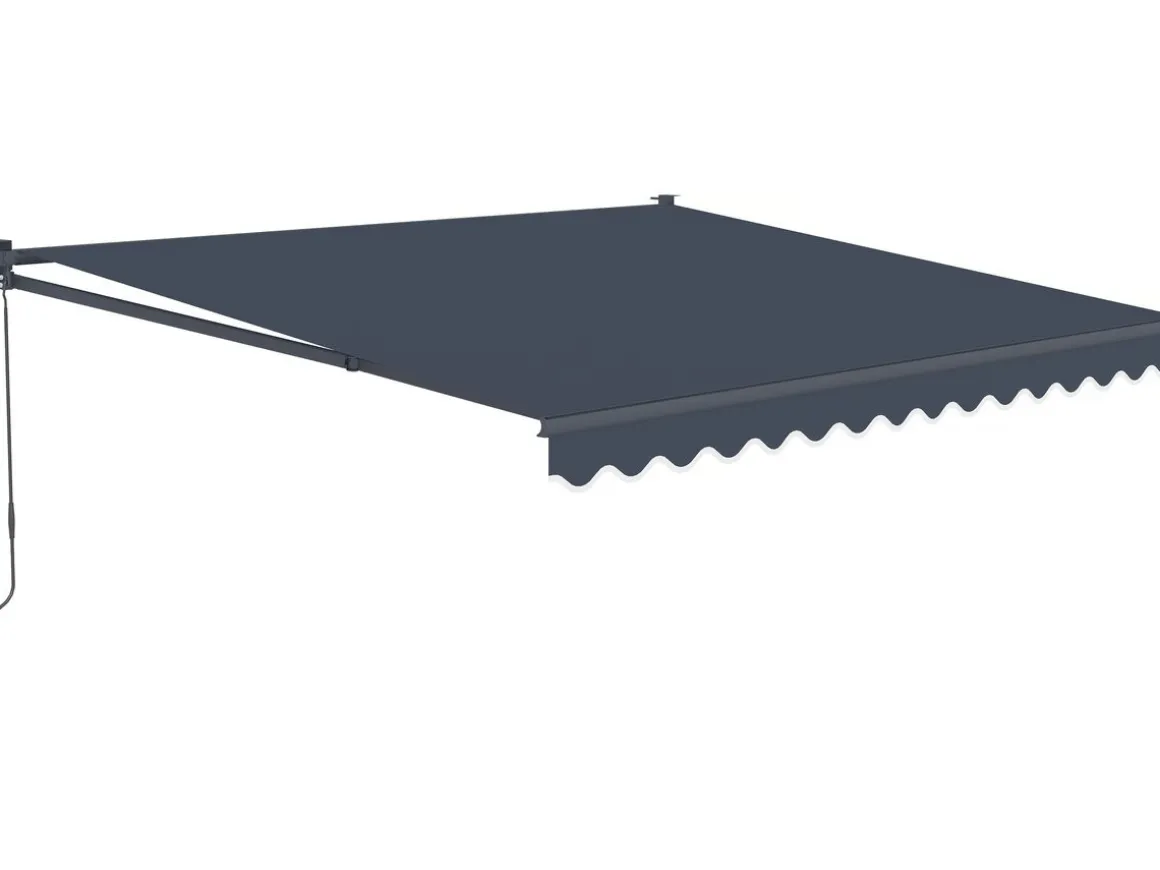 Auvent store banne rétractable en aluminium 2,5 x 3 m "Ombra 3" - Gris anthracite