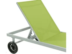 Bain de soleil Alu / Textilene "Bella" avec roues - Vert