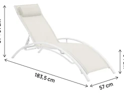 Bain de soleil en aluminium "Beauty" - Phoenix - Ecru - Lot de 2