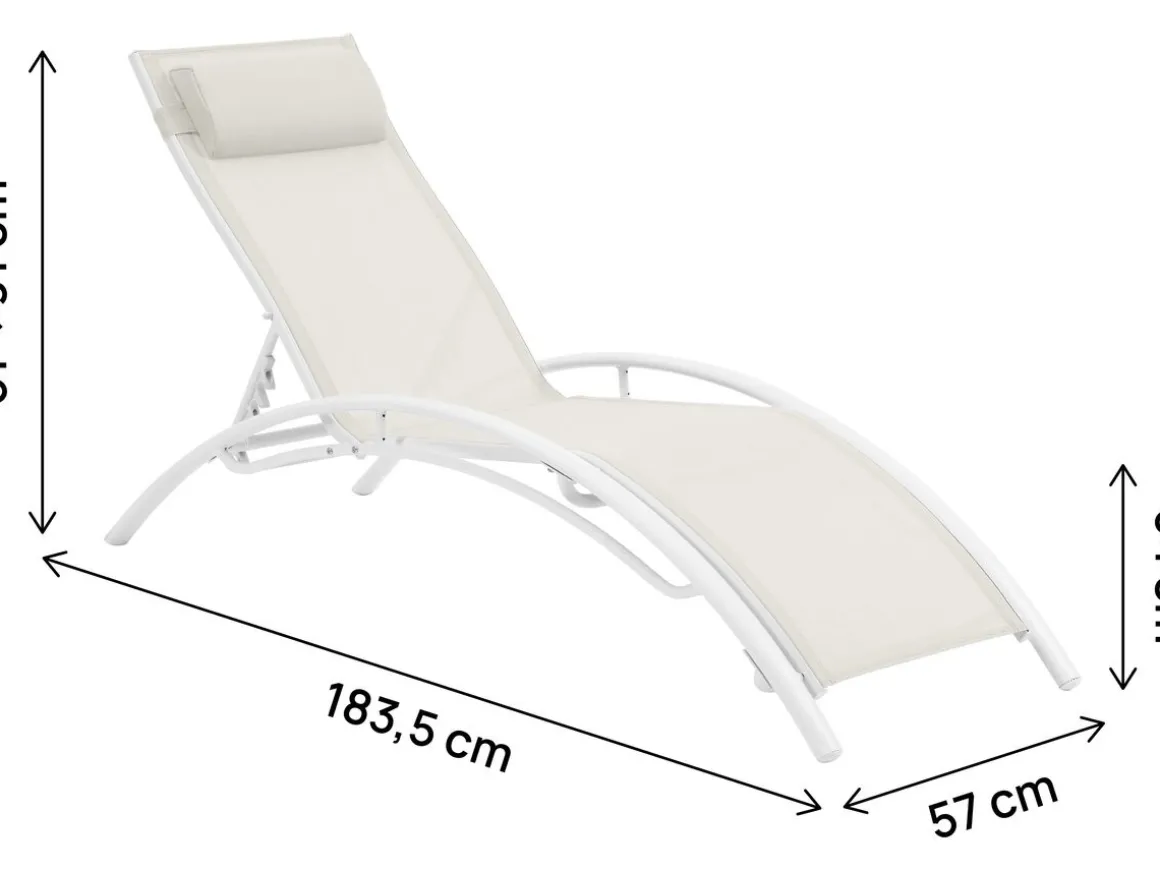 Bain de soleil en aluminium "Beauty" - Phoenix - Ecru - Lot de 2