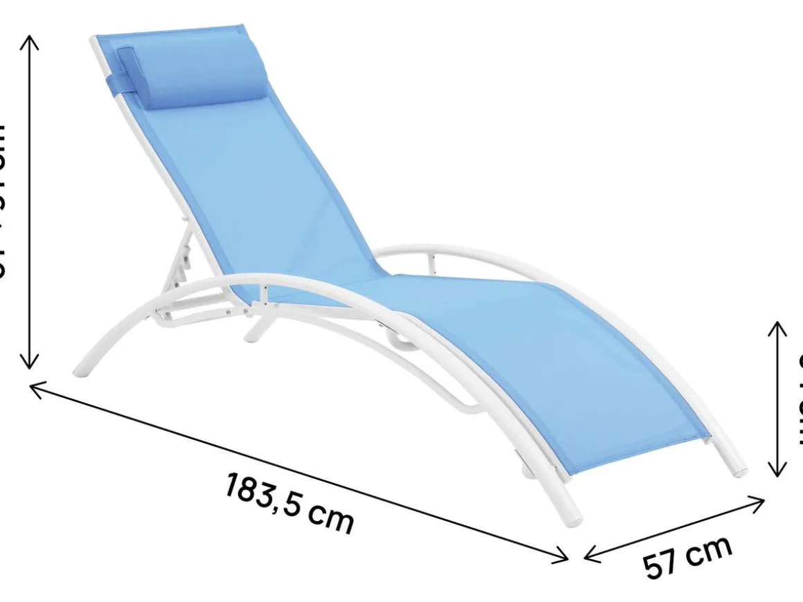 Bain de soleil en aluminium "Beauty" - Phoenix - Bleu - Lot de 2