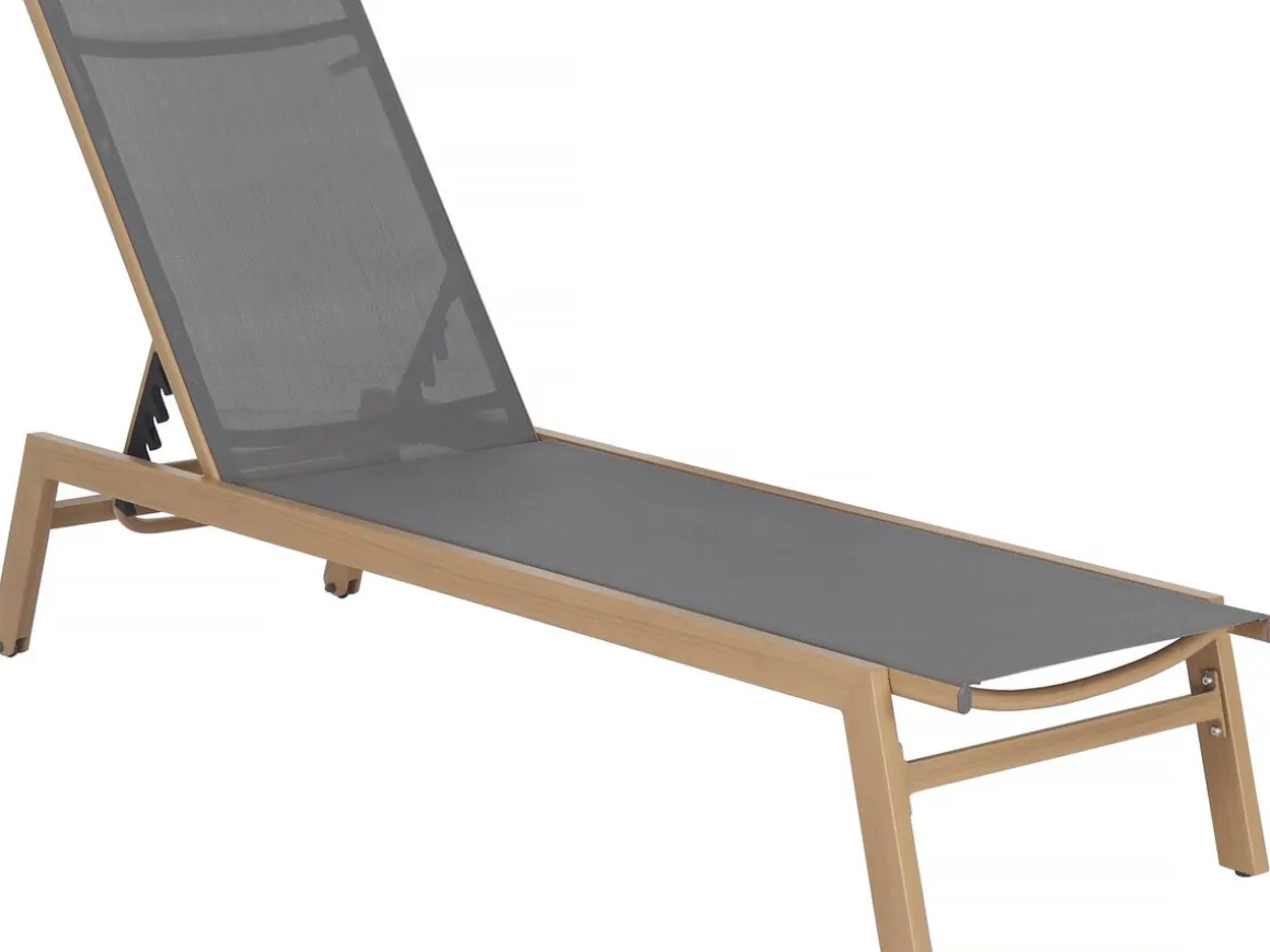 Bain de soleil en aluminium imitation bois "Elysia" - Gris