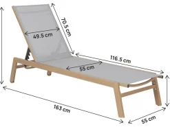 Bain de soleil en aluminium imitation bois