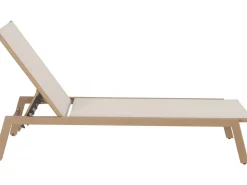 Bain de soleil en aluminium imitation bois