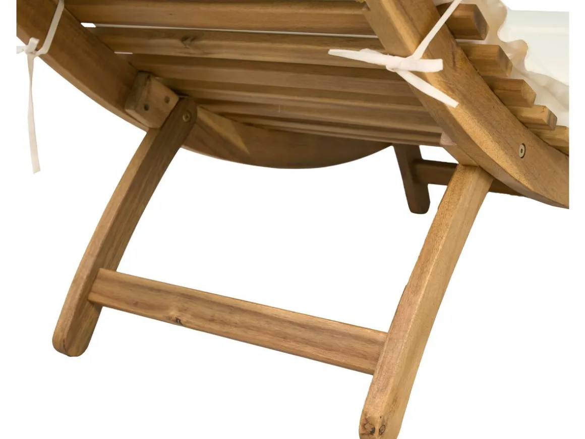 Bain de soleil en bois avec coussins inclus "Jakarta" - Beige
