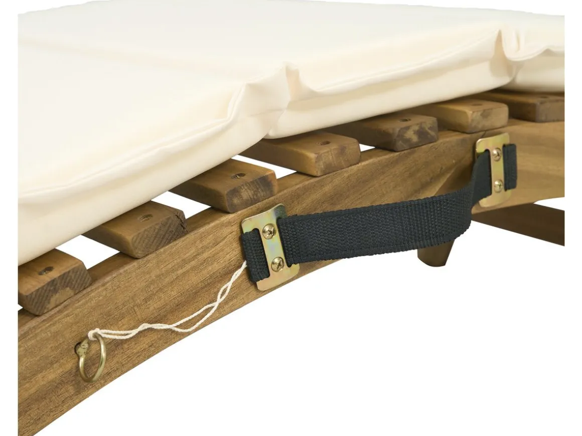 Bain de soleil en bois avec coussins inclus "Jakarta" - Beige