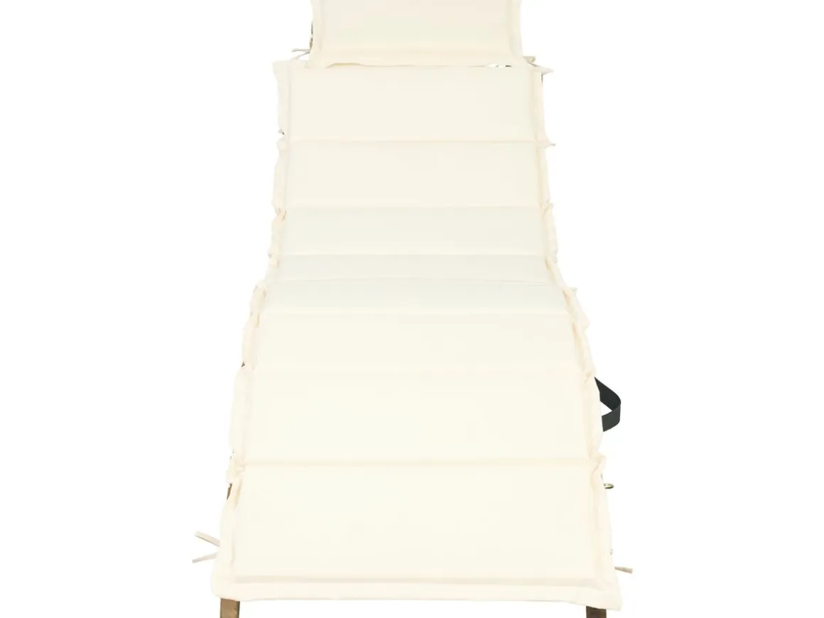 Bain de soleil en bois avec coussins inclus "Jakarta" - Beige