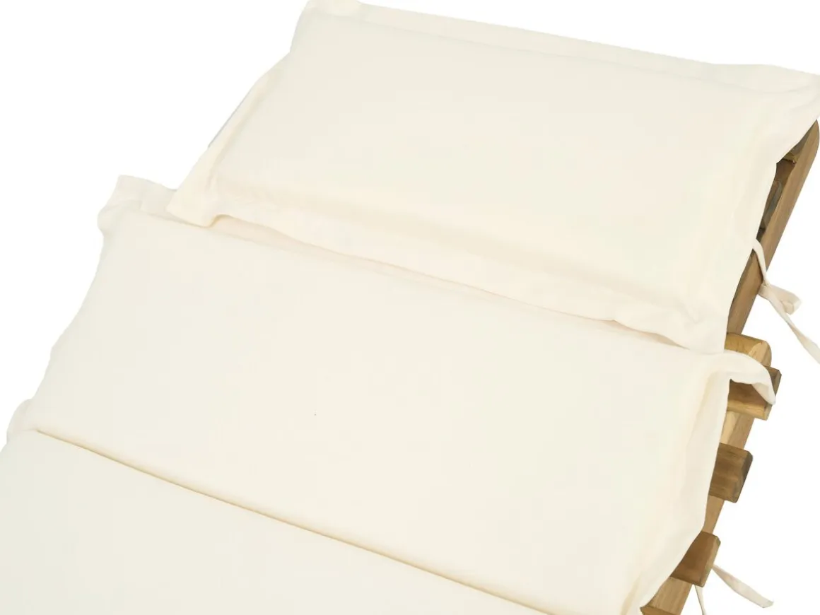 Bain de soleil en bois avec coussins inclus "Jakarta" - Beige