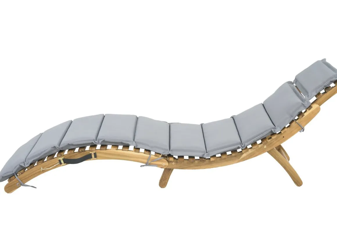 Bain de soleil en bois avec coussins inclus "Jakarta" - Gris