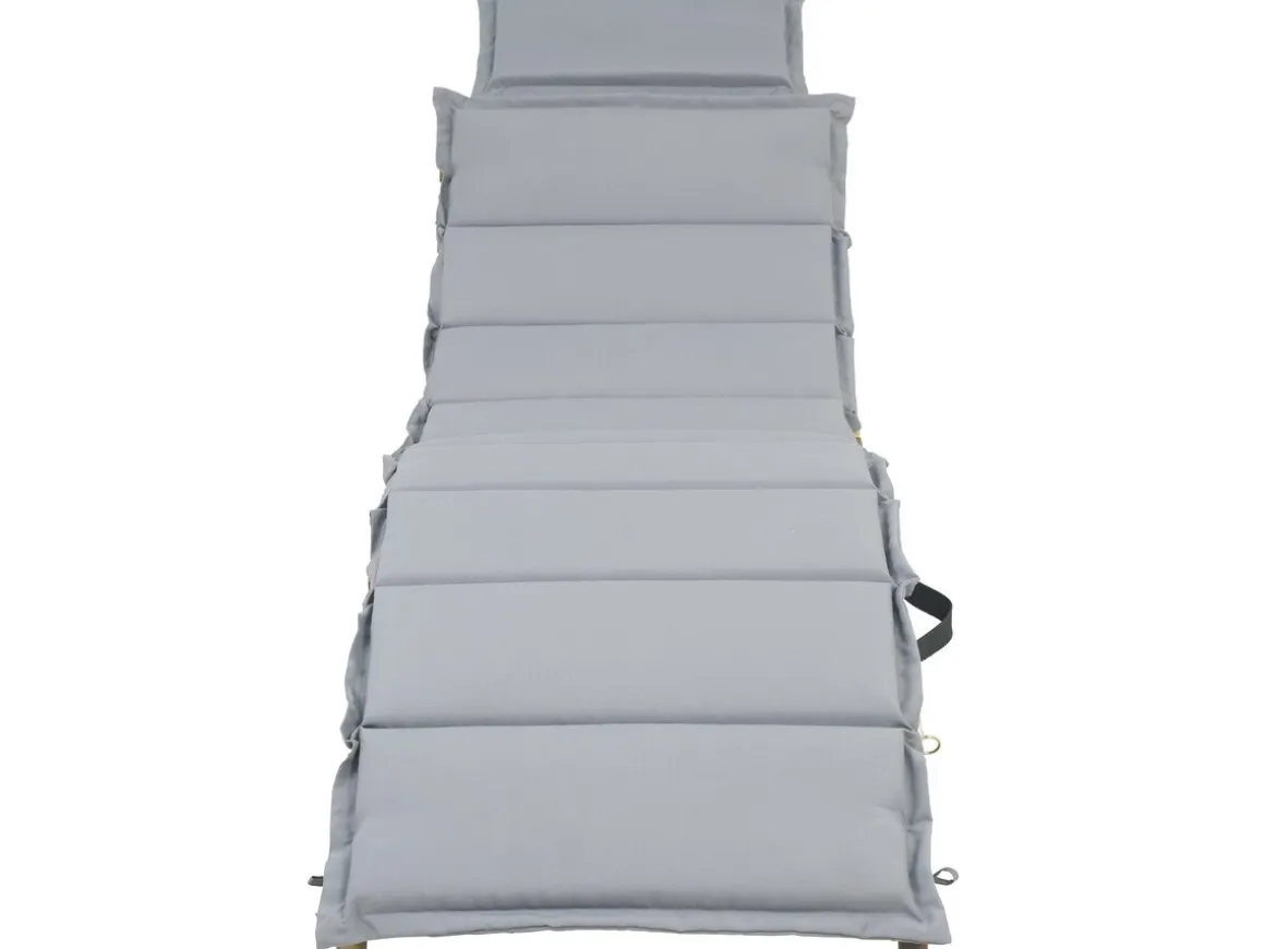 Bain de soleil en bois avec coussins inclus "Jakarta" - Gris