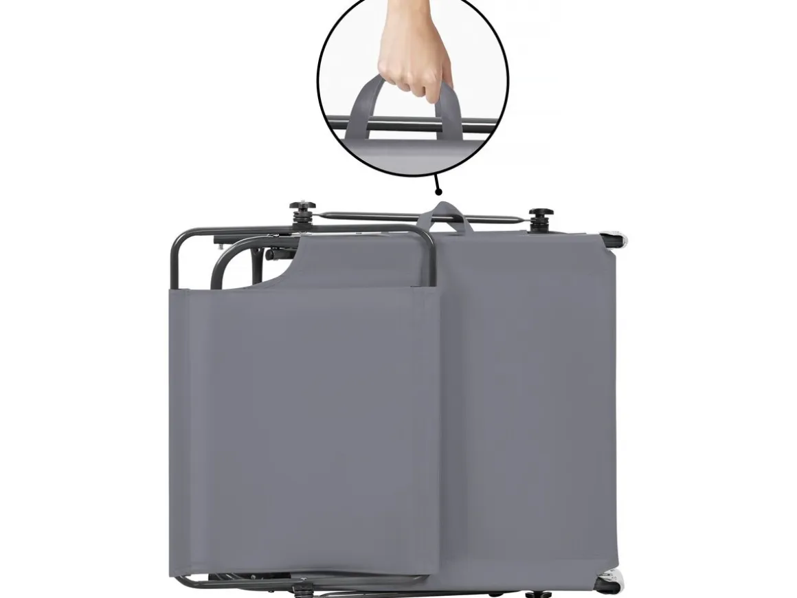 Bain de soleil pliable "Lazy" - Avec pare soleil - Gris