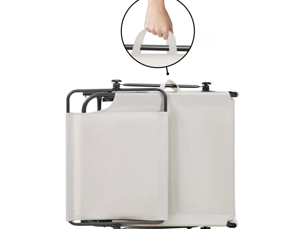 Bain de soleil pliable "Lazy" - Avec pare soleil - Beige
