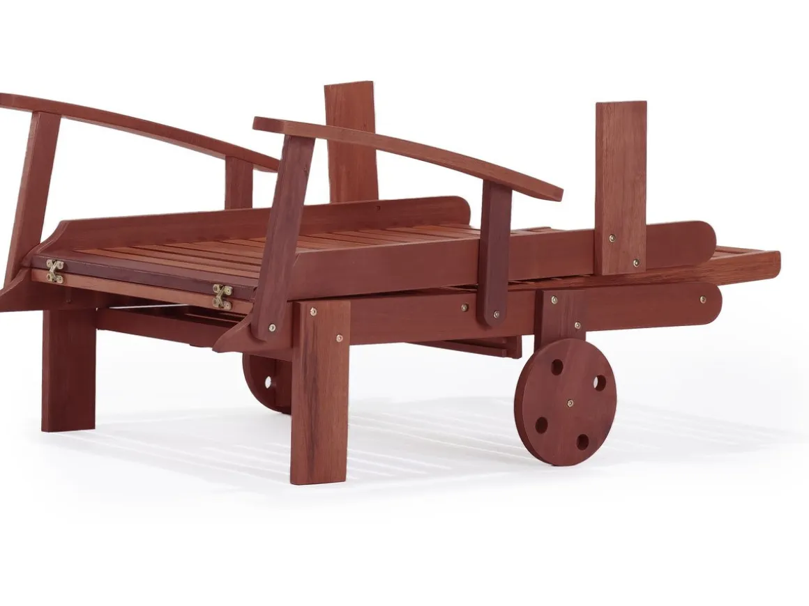 Bain de soleil pliant en bois exotique "Tokyo" - Mahogany- Marron acajou