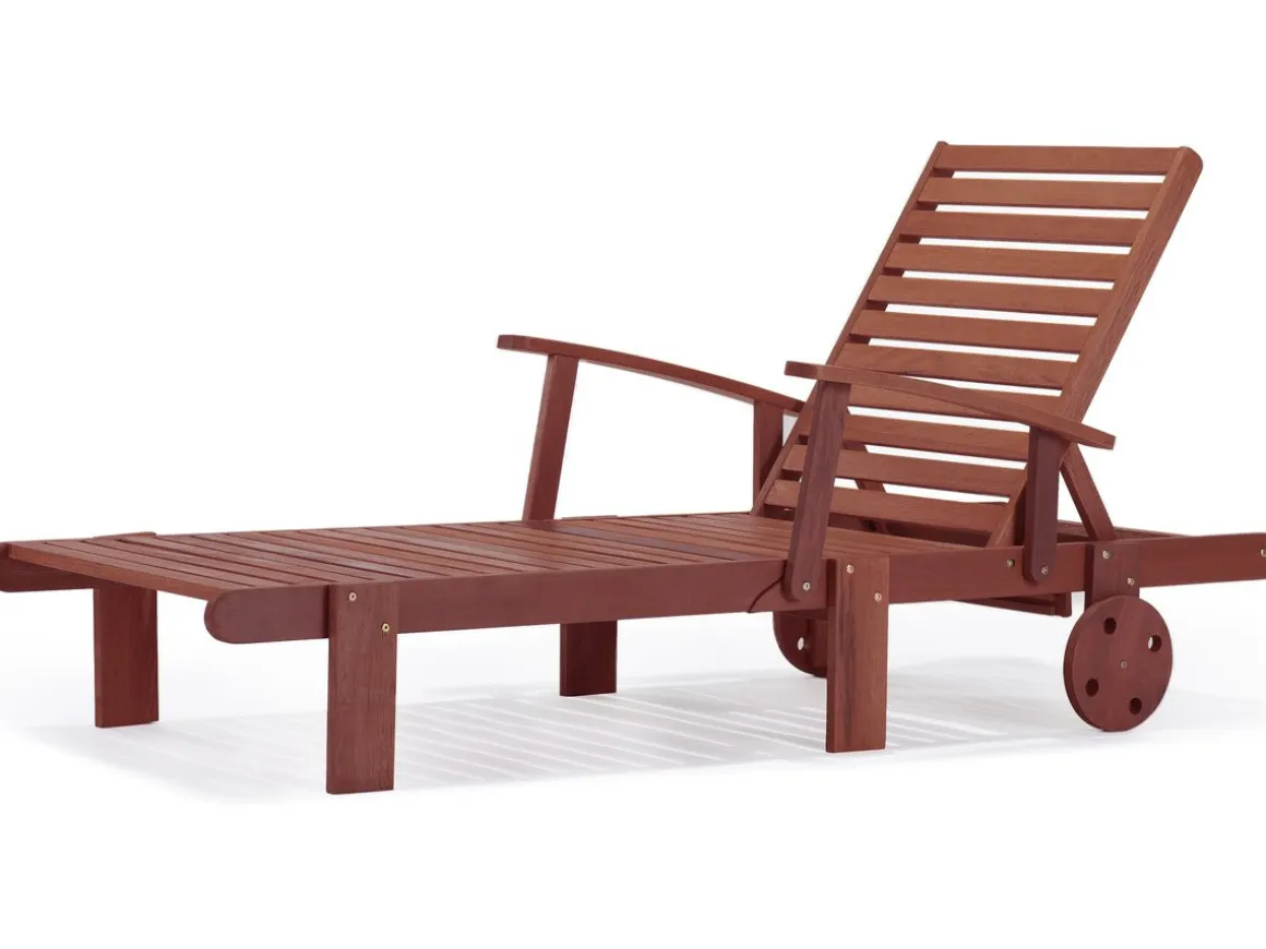 Bain de soleil pliant en bois exotique "Tokyo" - Mahogany- Marron acajou