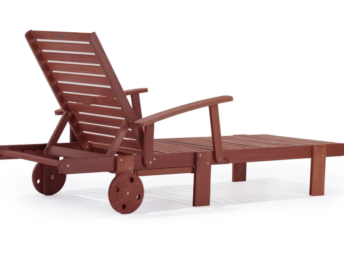 Bain de soleil pliant en bois exotique "Tokyo" - Mahogany- Marron acajou