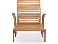 Bain de soleil pliant en bois exotique "Tokyo" - Maple - Marron clair - Lot de 2