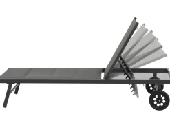 Bain de soleil textilène matelassé et aluminium "Bella" - Phoenix - Gris foncé