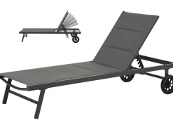 Bain de soleil textilène matelassé et aluminium 