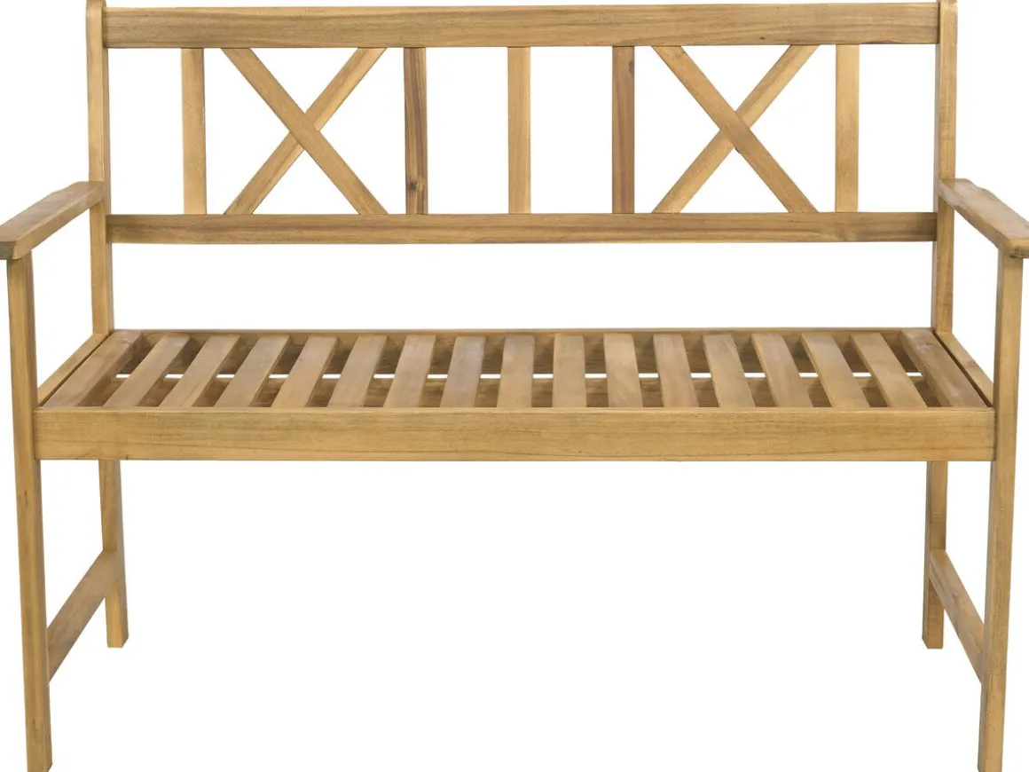 Banc de jardin en bois 120 cm "Surabaya" - 2 places - Marron