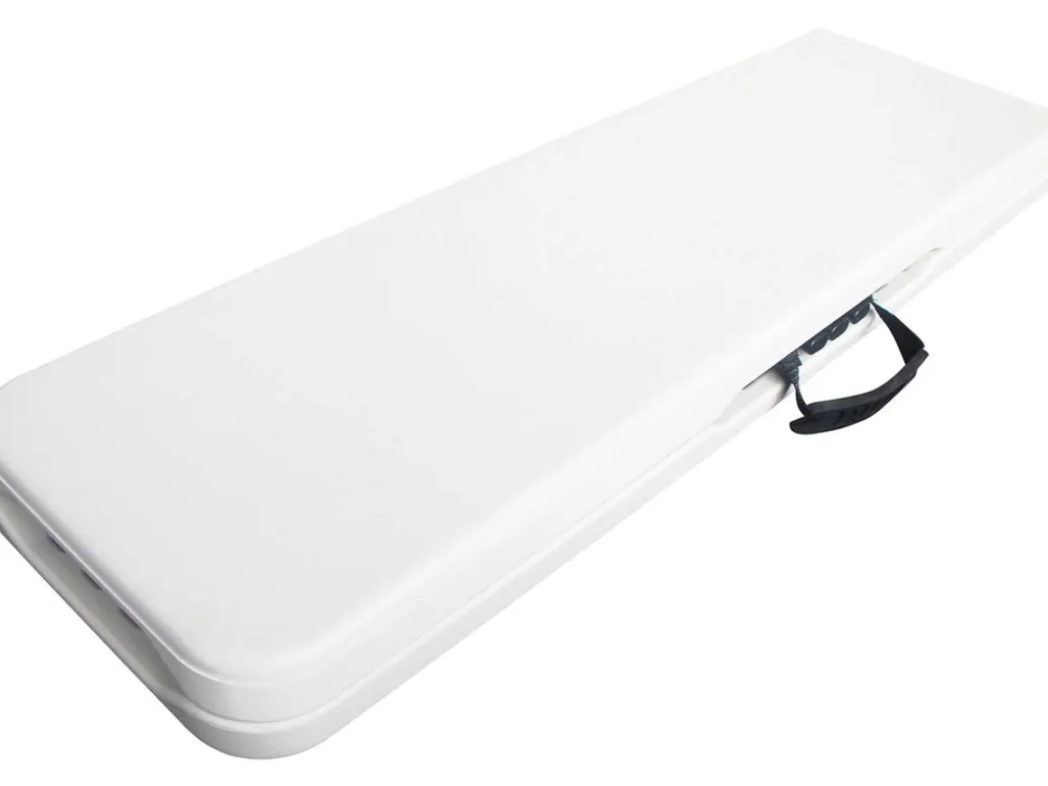 Banc pliant en métal "Foldy" - 183 x 29 x 42 cm - Blanc