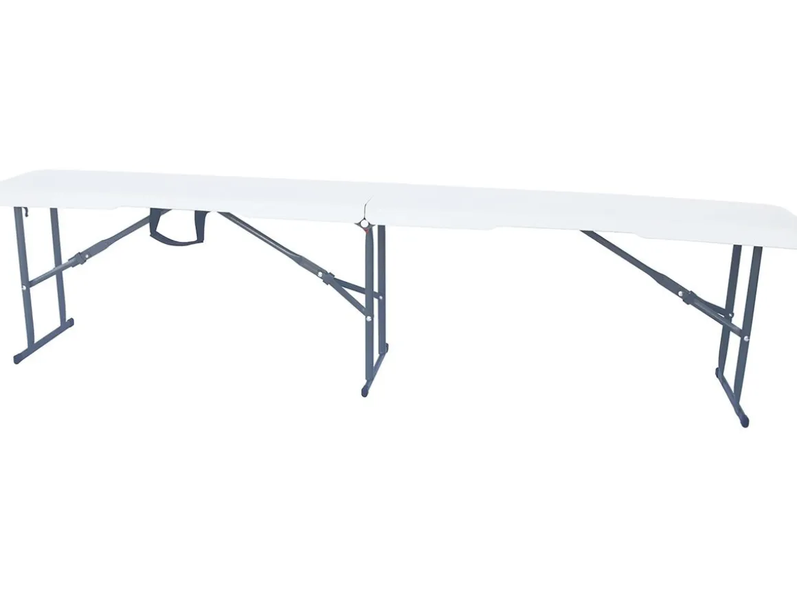 Banc pliant en métal "Foldy" - 183 x 29 x 42 cm - Blanc