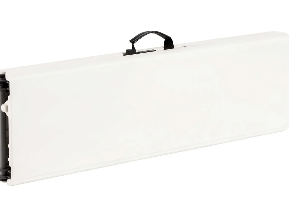 Banc pliant en métal "Foldy" - 183 x 29 x 42 cm - Blanc