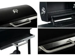 Barbecue charbon de bois "Bizon" - 119 x 50 x 101 cm - Noir