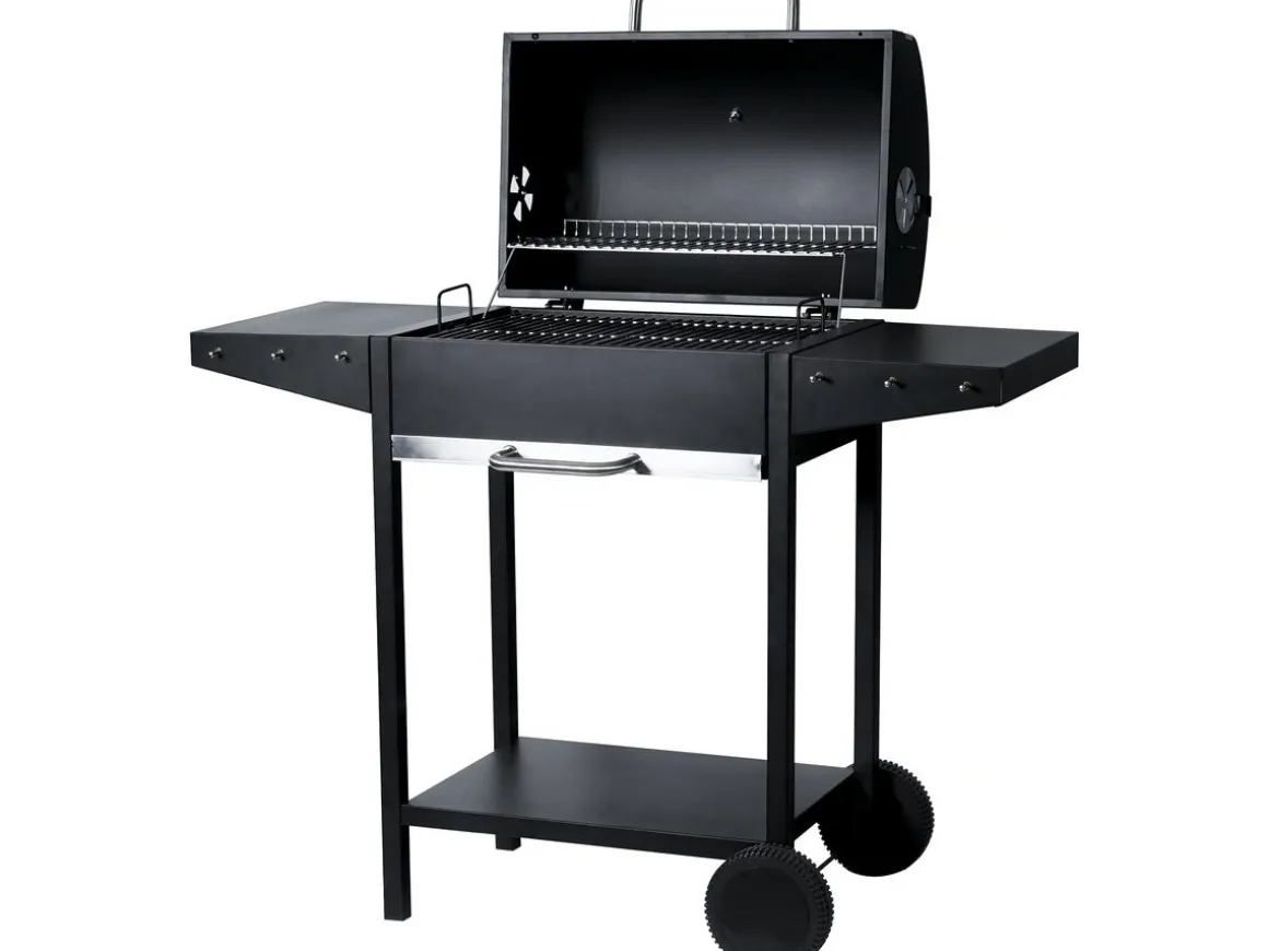 Barbecue charbon de bois "Bizon" - 119 x 50 x 101 cm - Noir