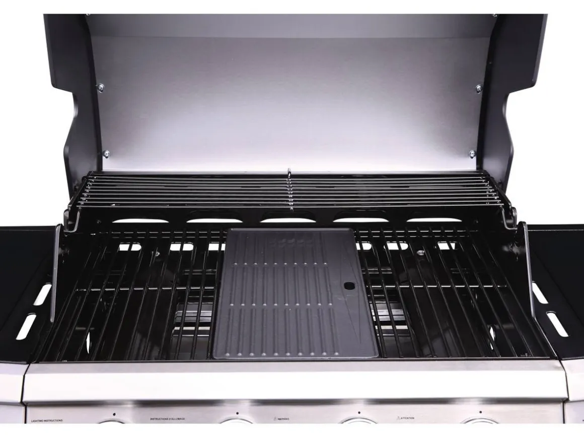 Barbecue gaz "Bingo 5" - 5 Brûleurs dont 1 latéral - 15.2kW + Housse protection - Noir