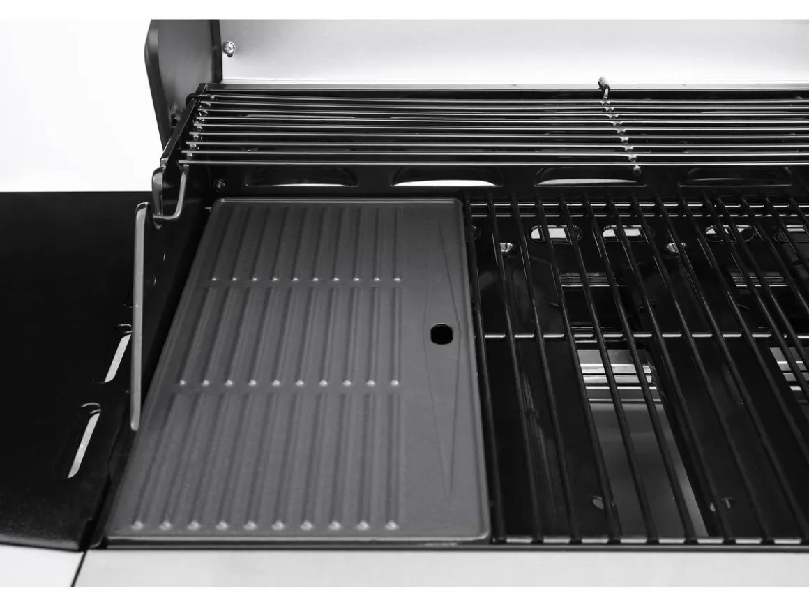 Barbecue Gaz "Bingo 4" - 4 brûleurs dont 1 latéral - 14kW + Housse protection - Argenté