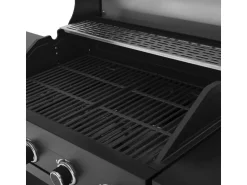 Barbecue à gaz cuisine d'extérieur - 12 kw - 4 brûleurs - Noir