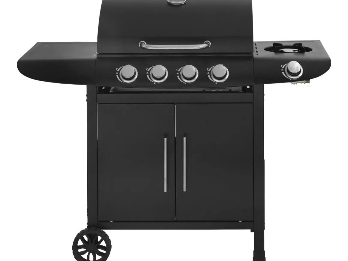 Barbecue gaz "Feria 5" - 5 brûleurs dont 1 latéral - 14,5 kw - Noir
