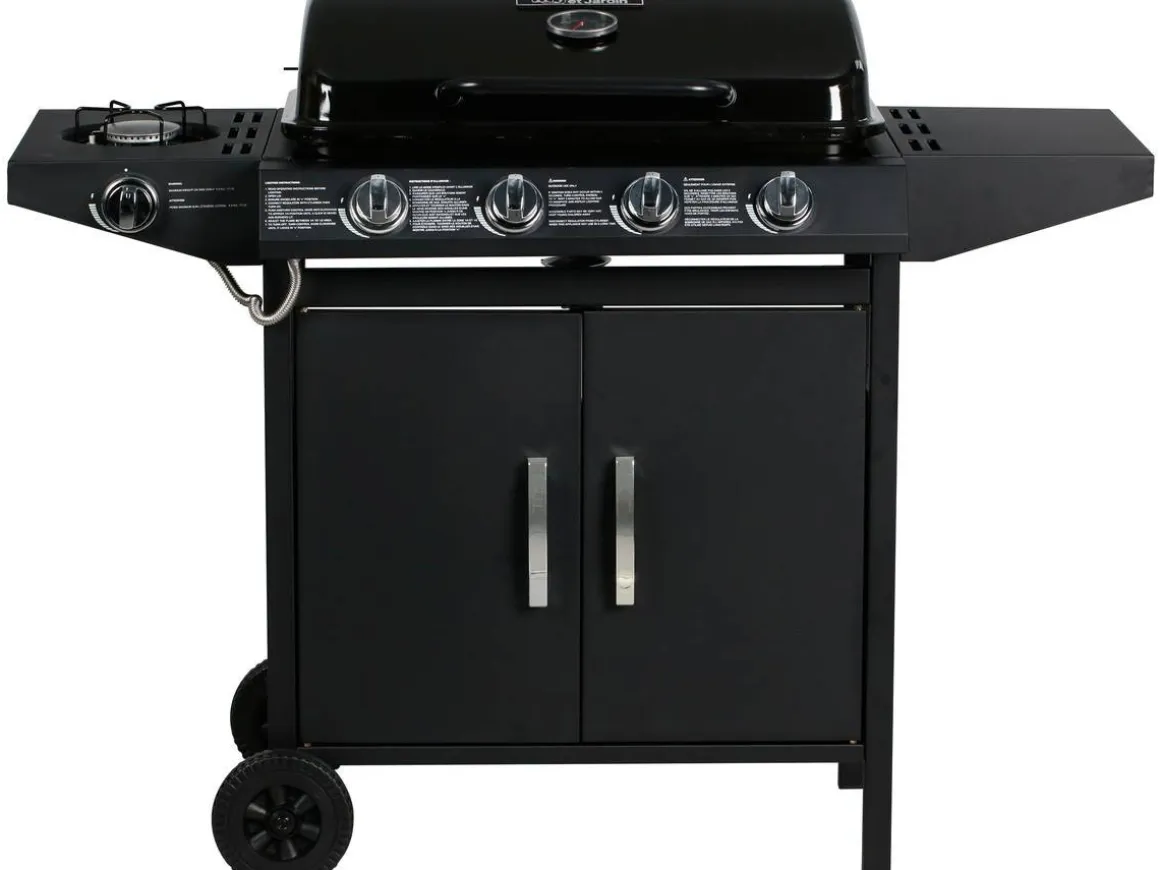 Barbecue gaz "Festa 5" - 5 brûleurs dont 1 latéral - 12.9 Kw- Noir