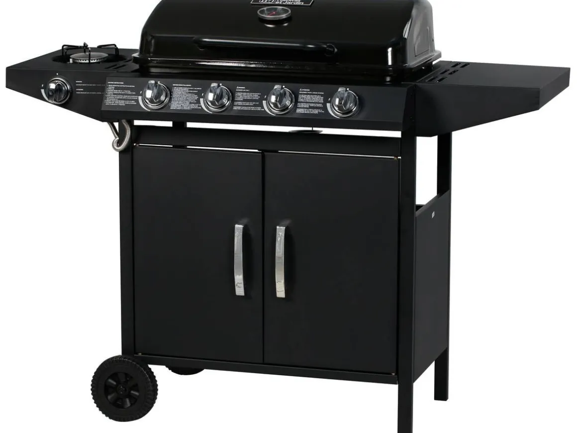 Barbecue gaz "Festa 5" - 5 brûleurs dont 1 latéral - 12.9 Kw- Noir