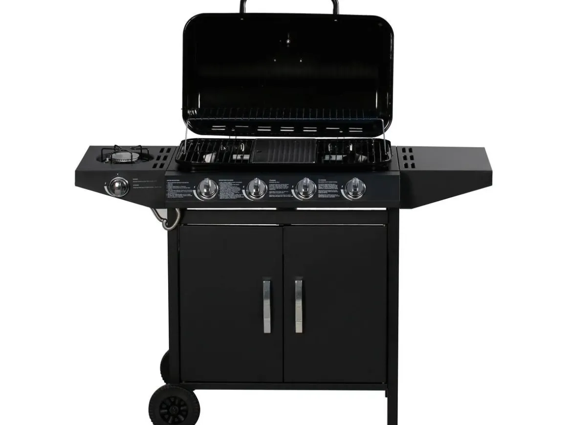 Barbecue gaz "Festa 5" - 5 brûleurs dont 1 latéral - 12.9 Kw- Noir