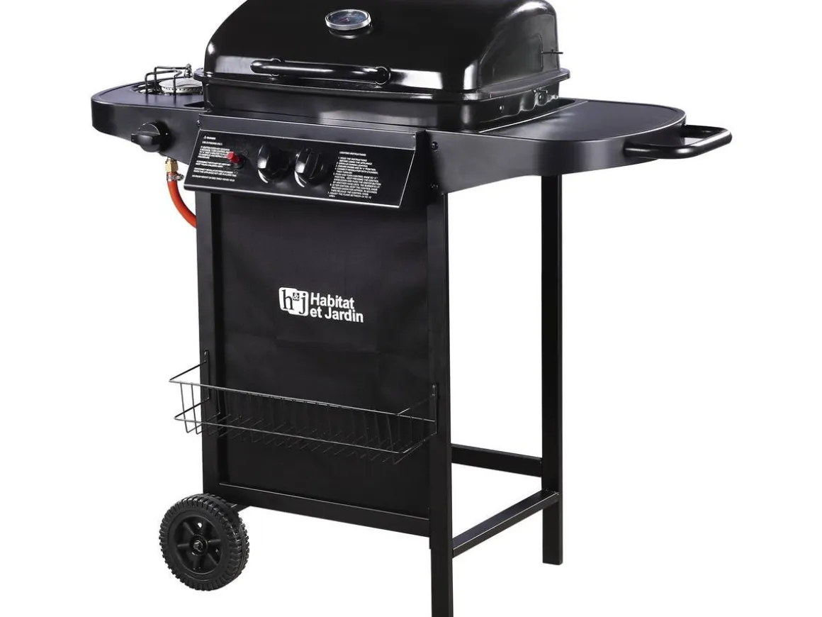 Barbecue gaz "Party 3" - 3 brûleurs dont 1 latéral - 9.38 kW - Noir