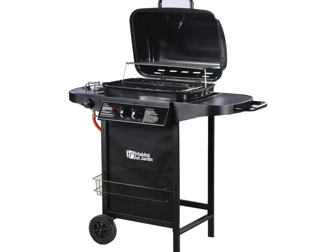 Barbecue gaz "Party 3" - 3 brûleurs dont 1 latéral - 9.38 kW - Noir