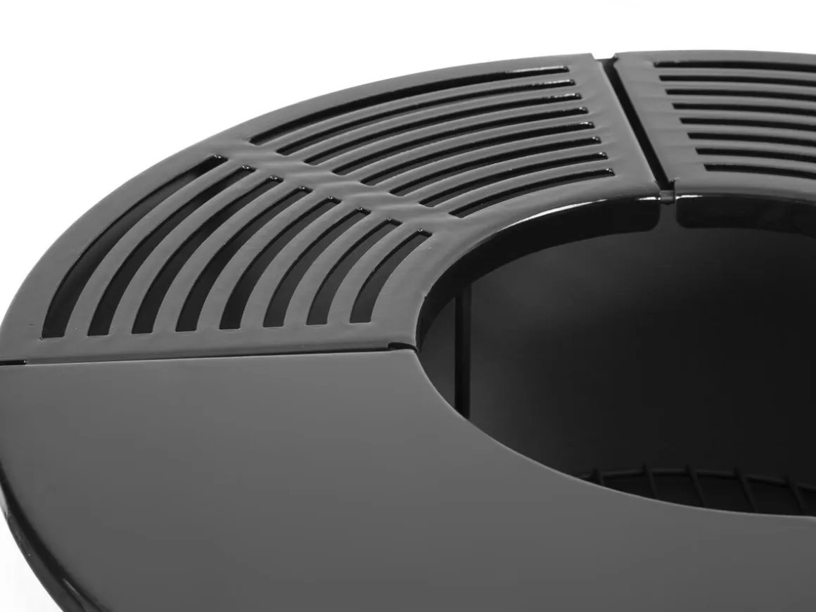 Barbecue plancha brasero a charbon et bois "Cesar" - 49 x 49 x 92 cm - Noir