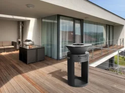 Barbecue plancha brasero a charbon et bois