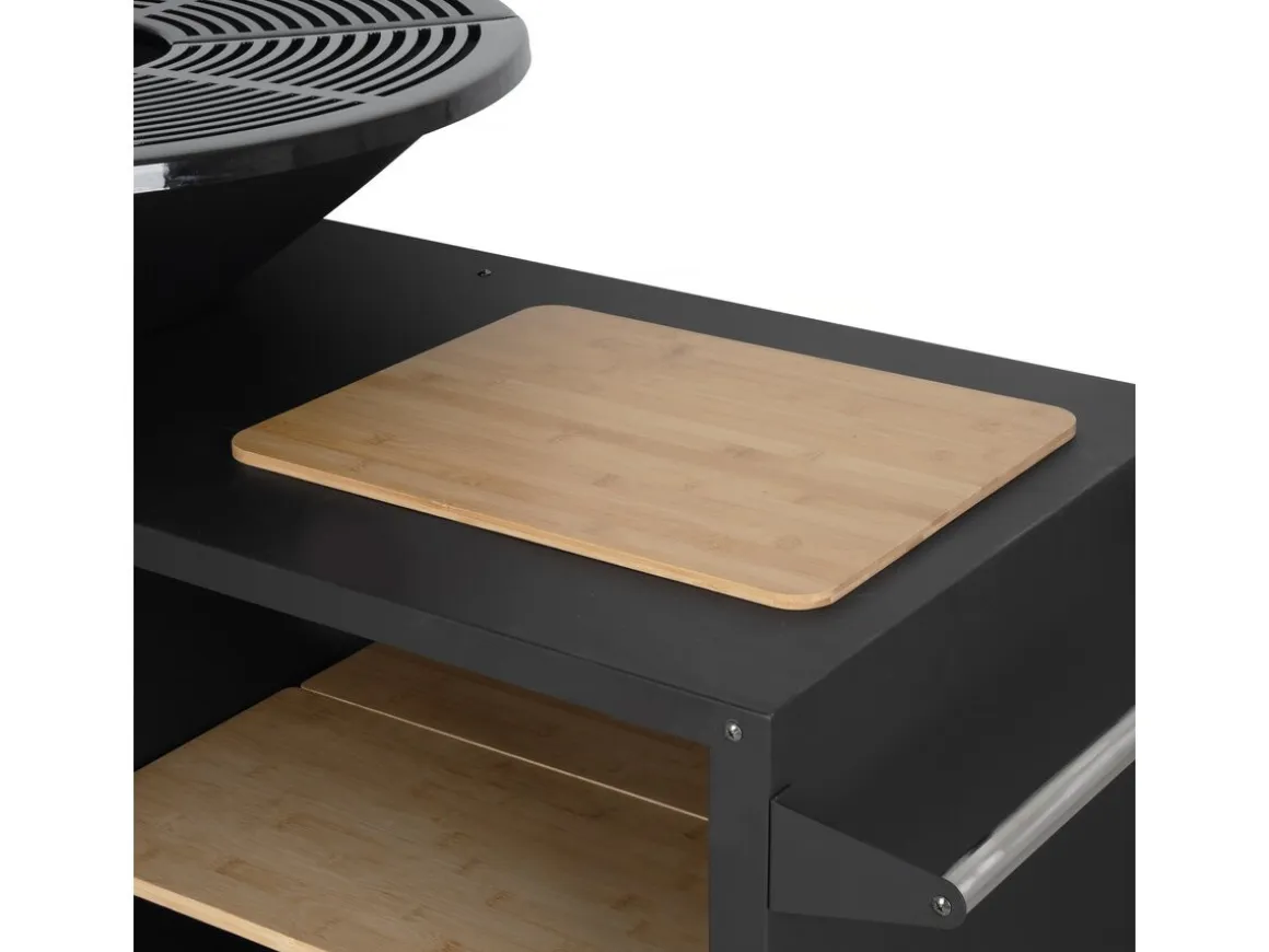Barbecue plancha brasero avec four à pizza "Maréchal" - Ø 81 cm - Noir