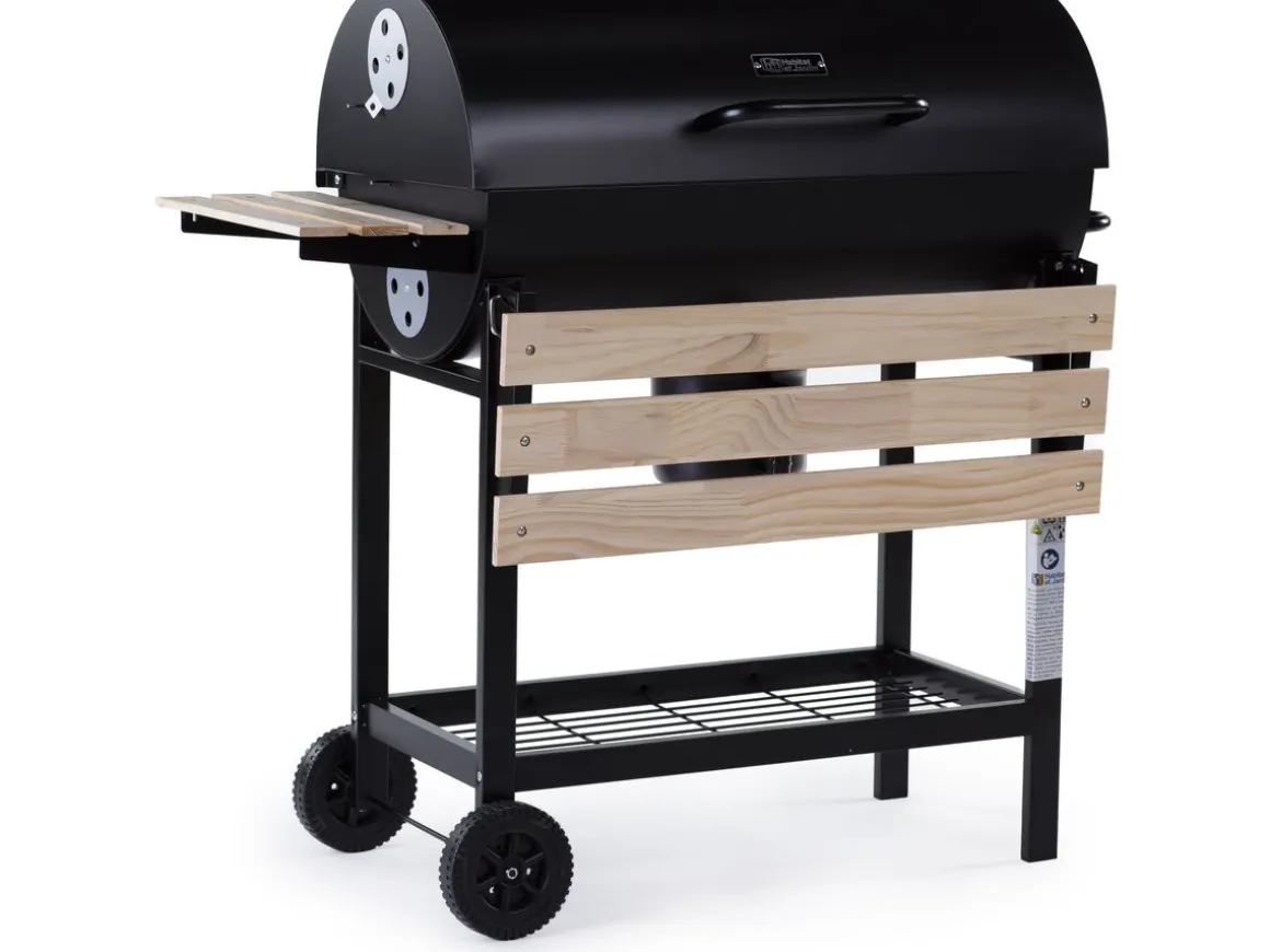 Barbecue XXL charbon de bois "King" - 95 x 63 x 105 cm - Noir