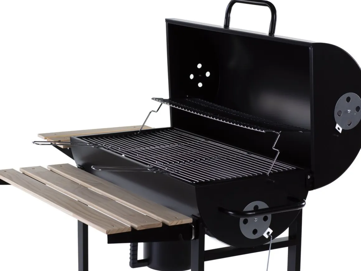 Barbecue XXL charbon de bois "King" - 95 x 63 x 105 cm - Noir
