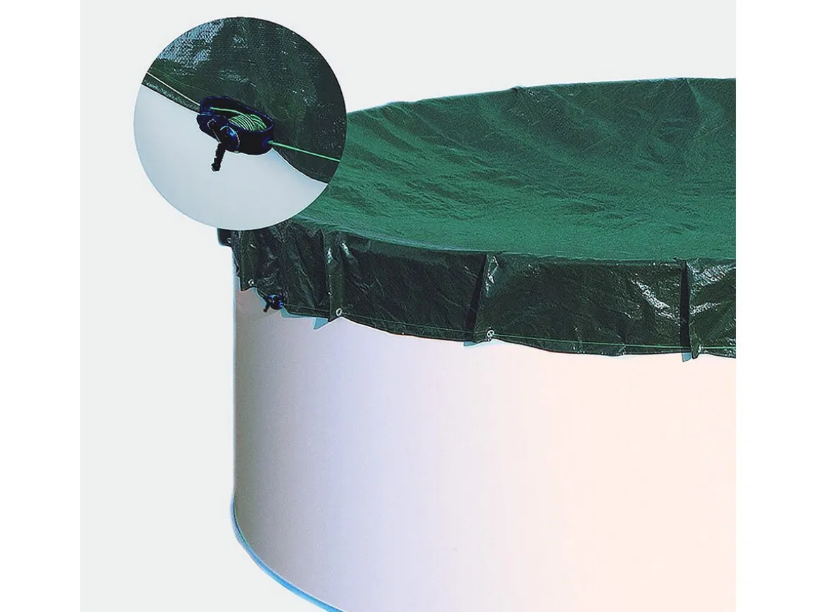 Bâche d'hiver pour piscines ovale - 7.30 x 3.75 m - Vert