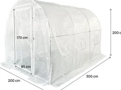 Bâche pour serre tunnel de jardin "Mimosa" - 6 m² - 180g - Blanc