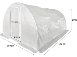 Bâche pour serre tunnel de jardin "Mimosa" - 12 m² - 180g - Blanc